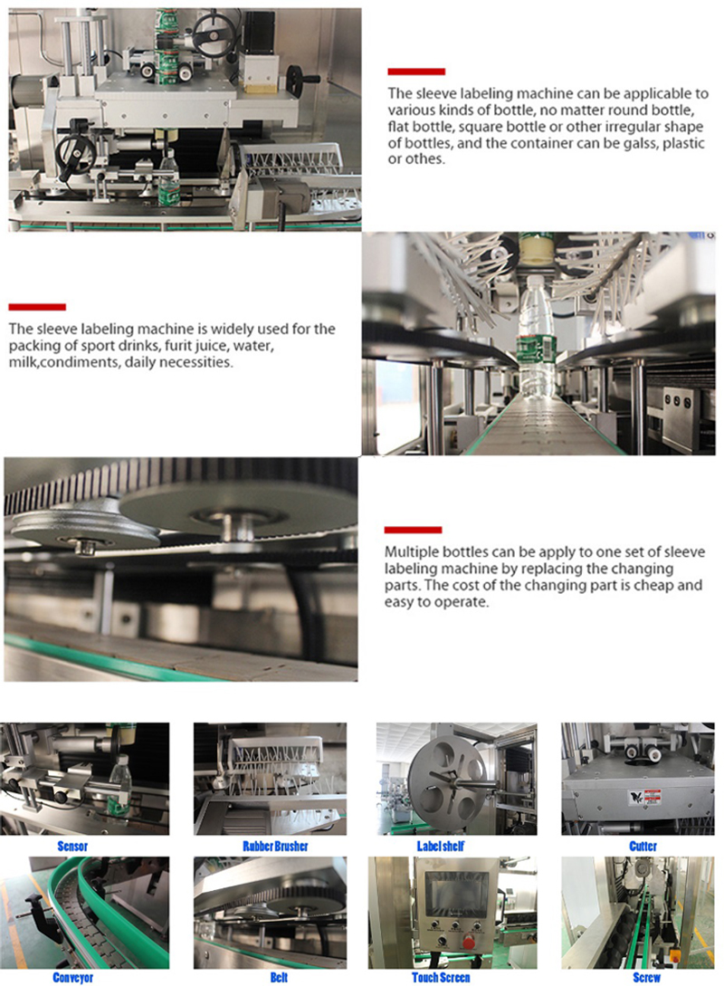 Machine d'&eacute;tiquetage des manches r&eacute;tractable